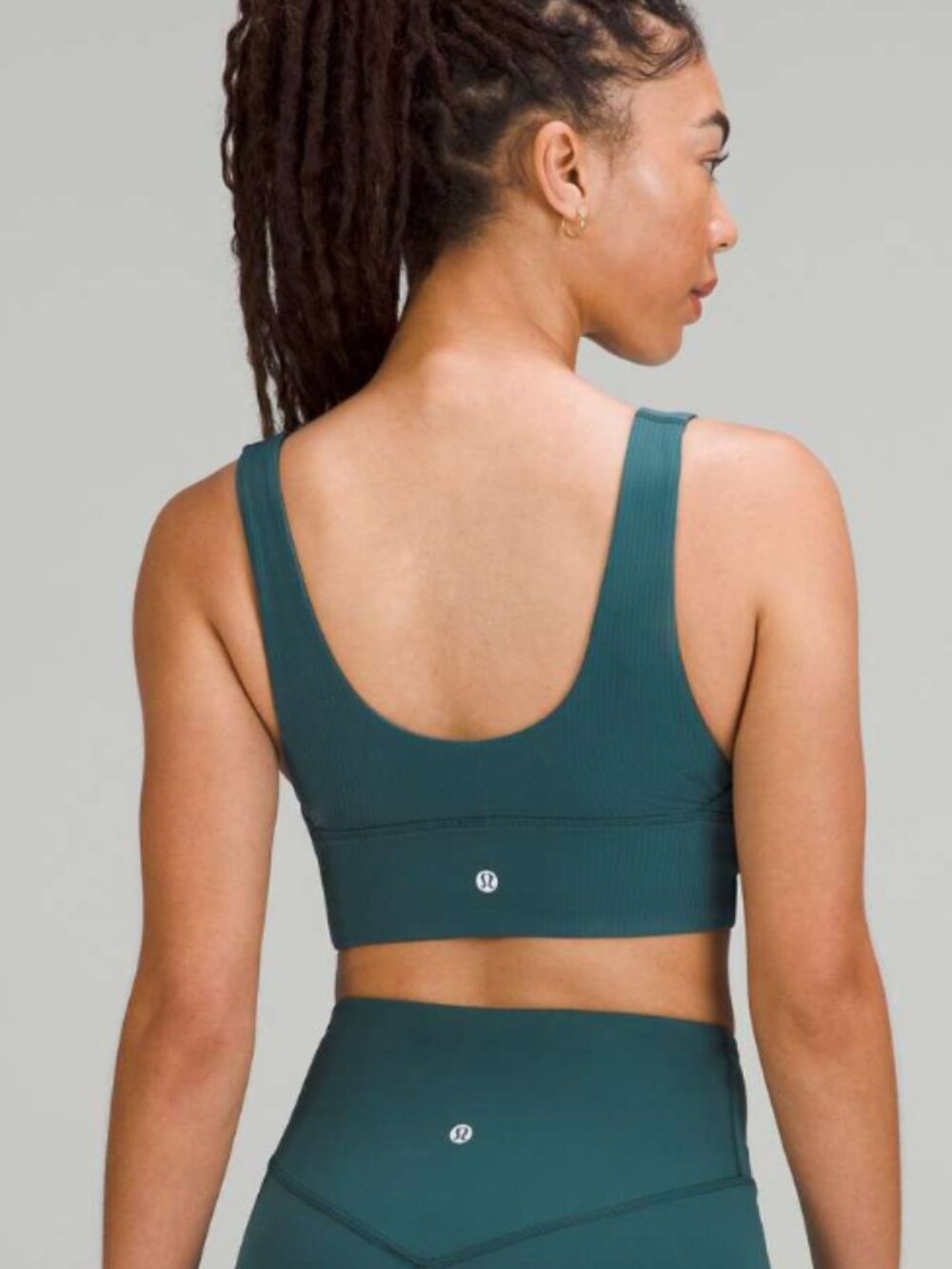 Lululemon Align Ribbed Bra Light Support Green Teal Size 4